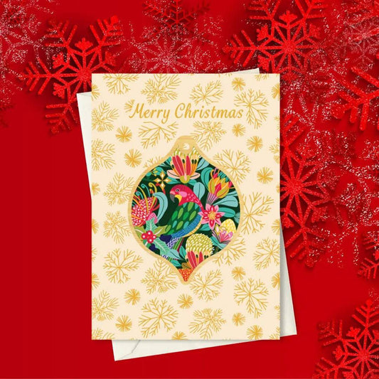 Australian Christmas Card & Rosella Bauble Kirsten Katz