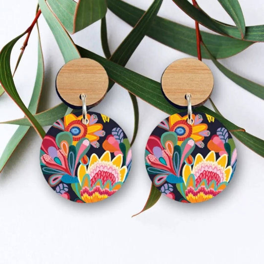 Fantasy Flora Australian Wooden Earrings Kirsten Katz