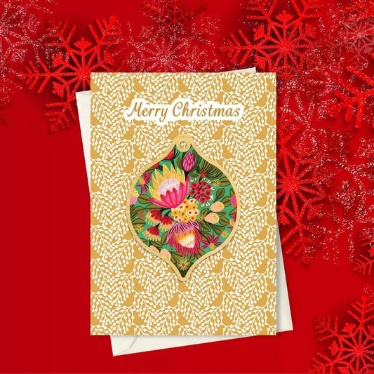 King Proteas Christmas Card & Wooden Ornament Kirsten Katz