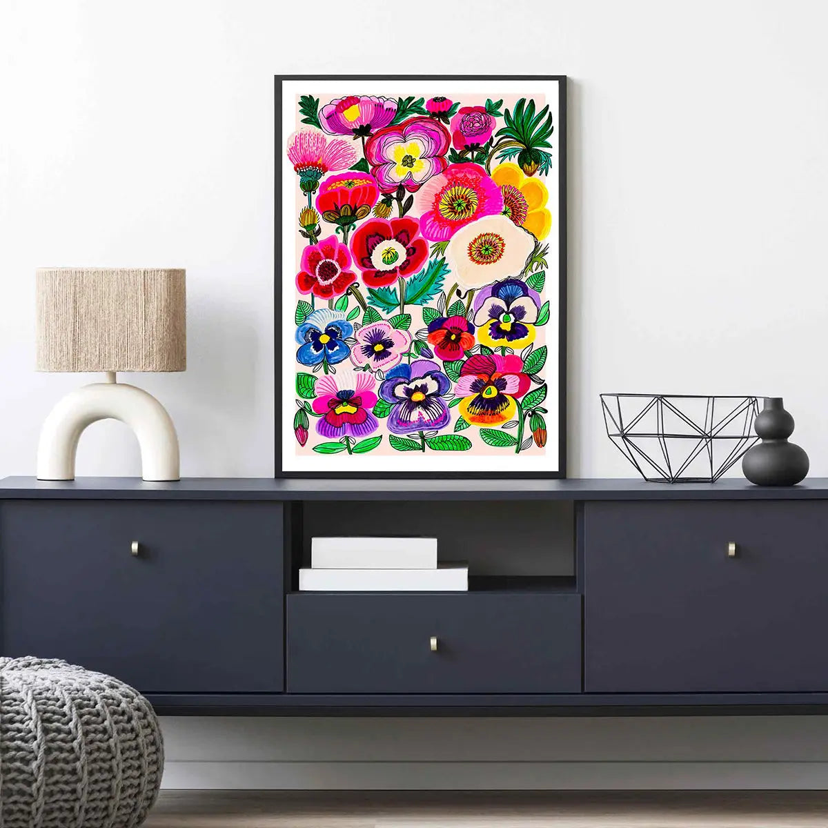 Pansies and Poppies Wall Art Print Kirsten Katz