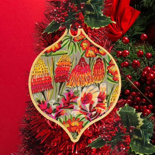 Red Hot Pokers Australian Christmas Bauble Kirsten Katz