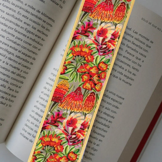 Red Hot Pokers Australian Wooden Bookmark Kirsten Katz