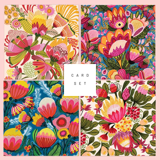Wild Proteas Australian Greeting Cards Kirsten Katz