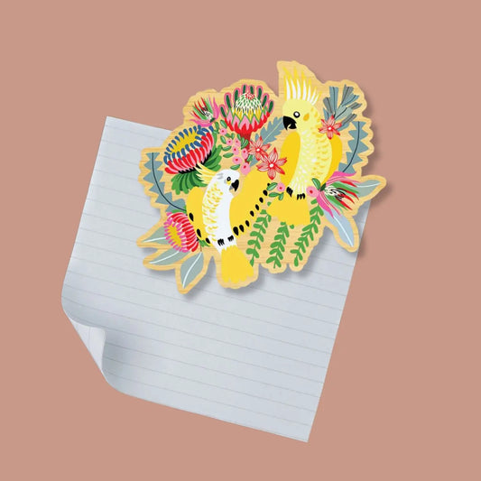 Wooden Fridge Magnet - Australian Cockatoos Kirsten Katz