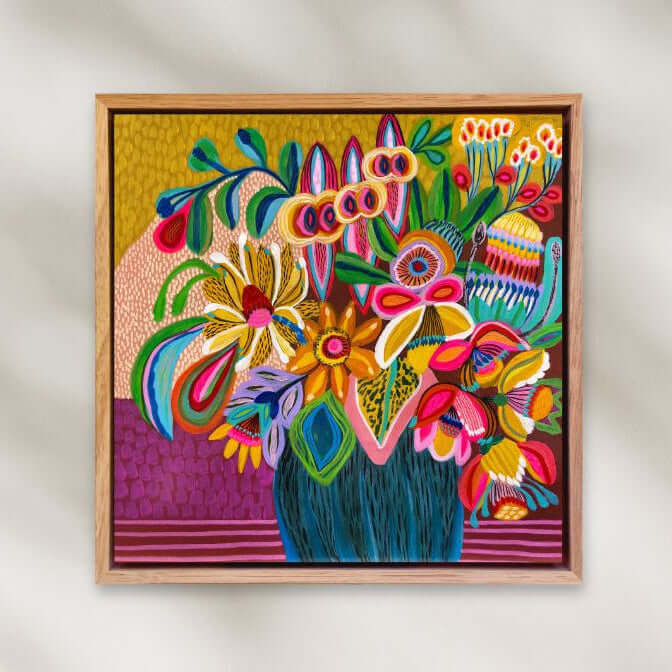 Abundant Beauty original painting by Kirsten Katz, framed