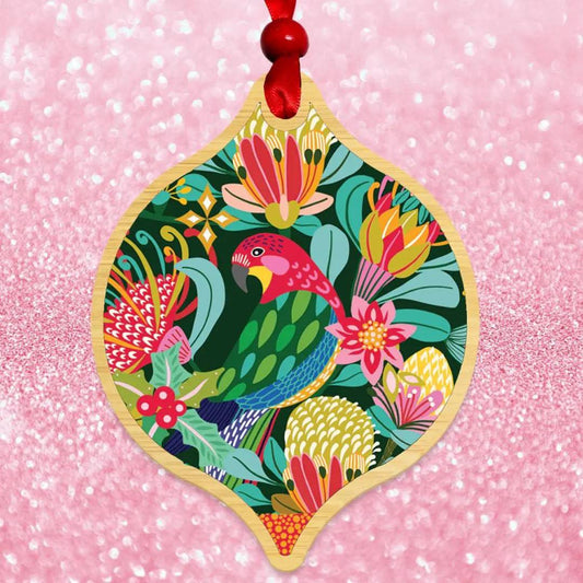 Aussie Rosella Christmas Bauble - Kirsten Katz