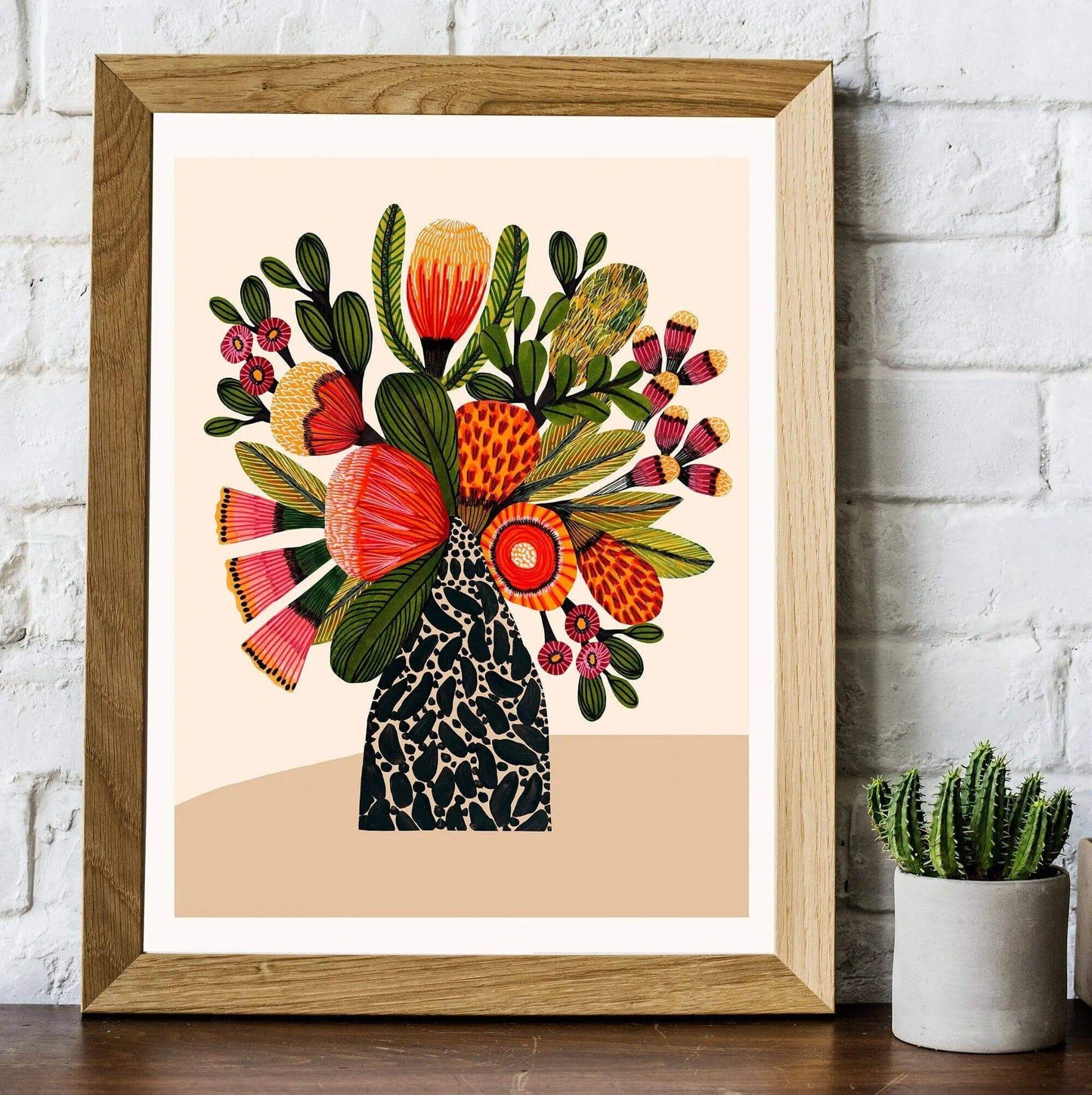 Australian bush flower wall art print framed by artist Kirsten Katz
