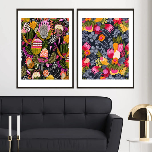 Australian Flowers Botanical Wall Art Print Set Kirsten Katz