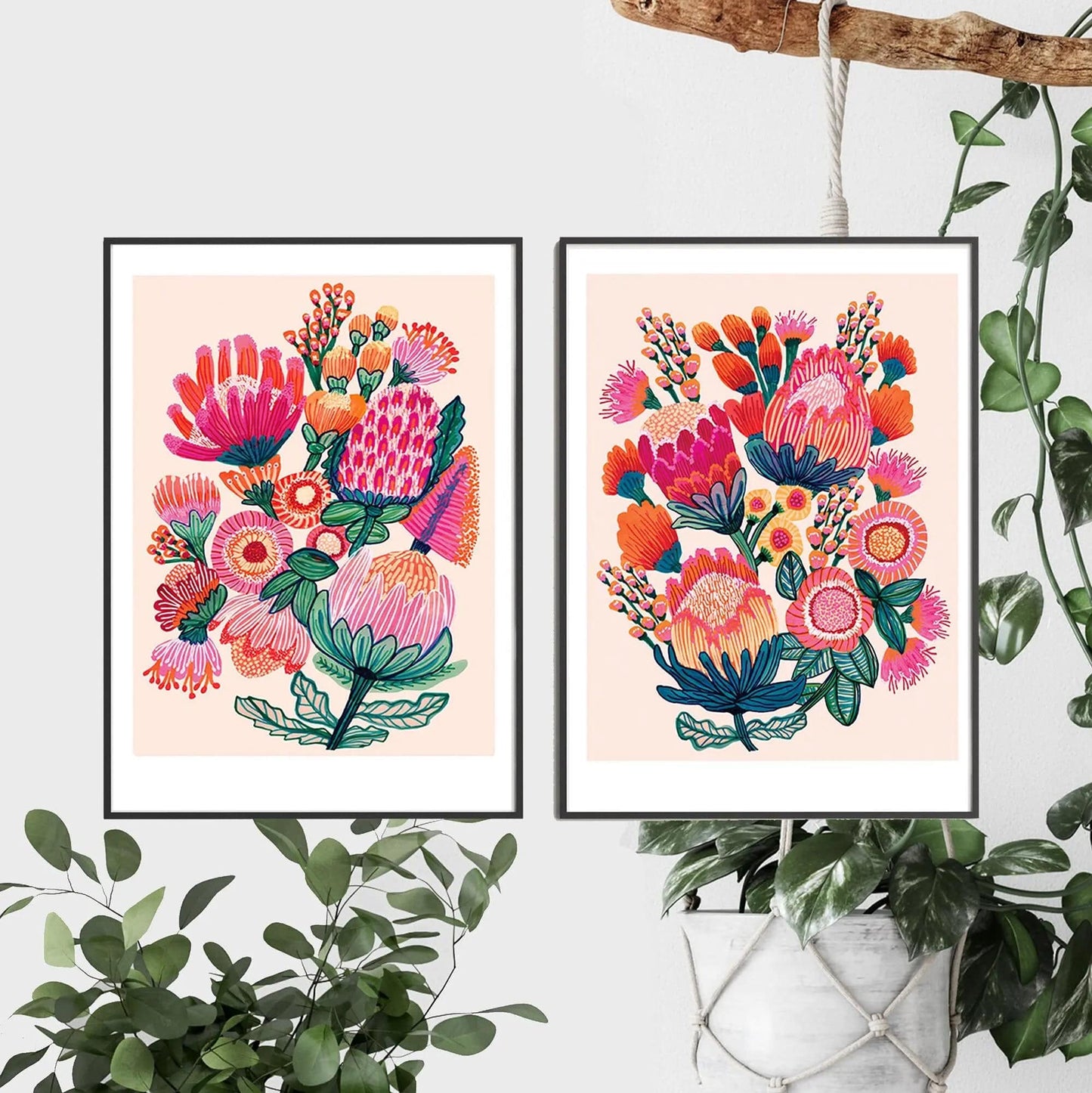 Australian Flowers Gallery Wall Art Set Kirsten Katz