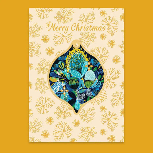 Azure Natives Christmas Bauble Card Kirsten Katz