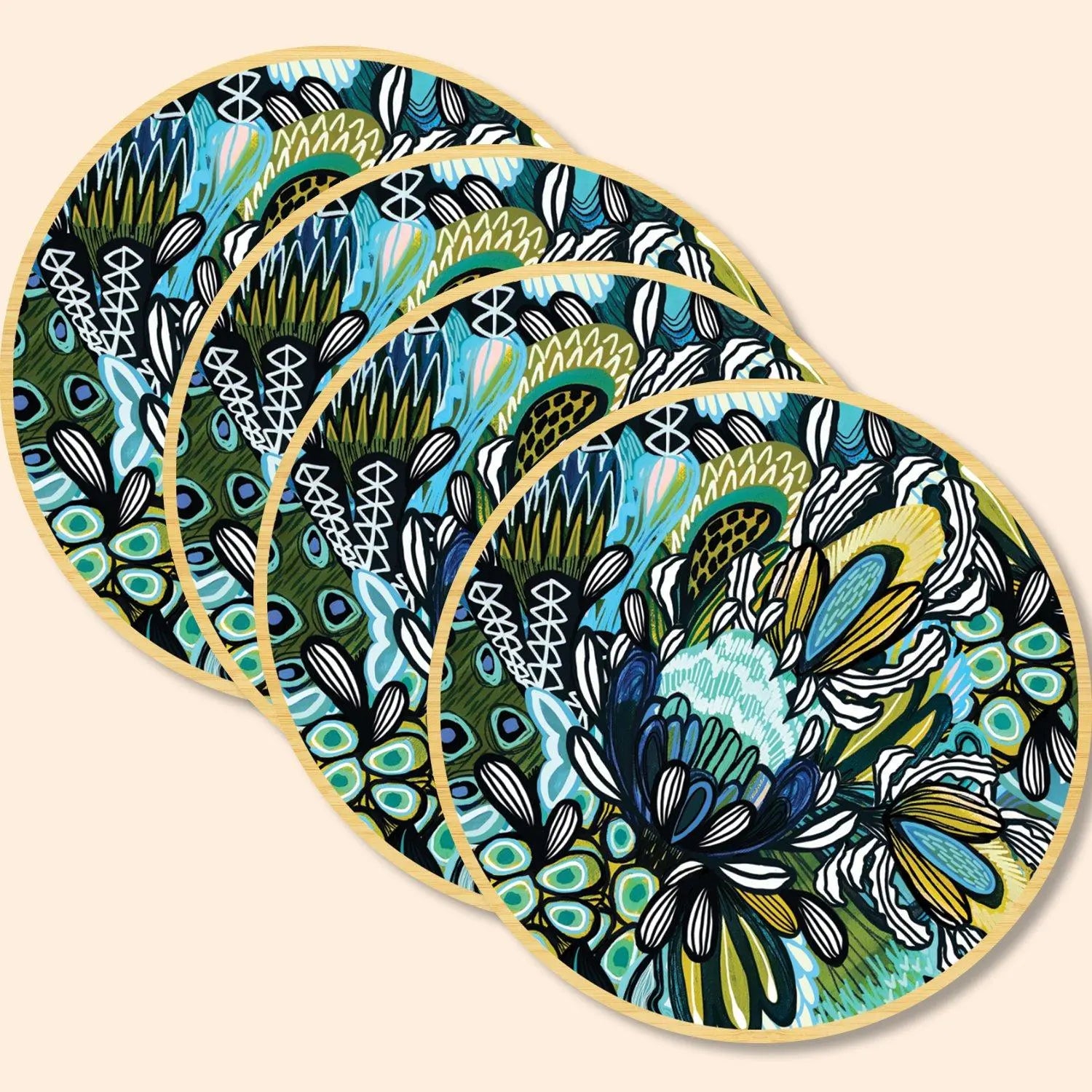 Blue Banksia Tea Towel & Coaster Set Kirsten Katz