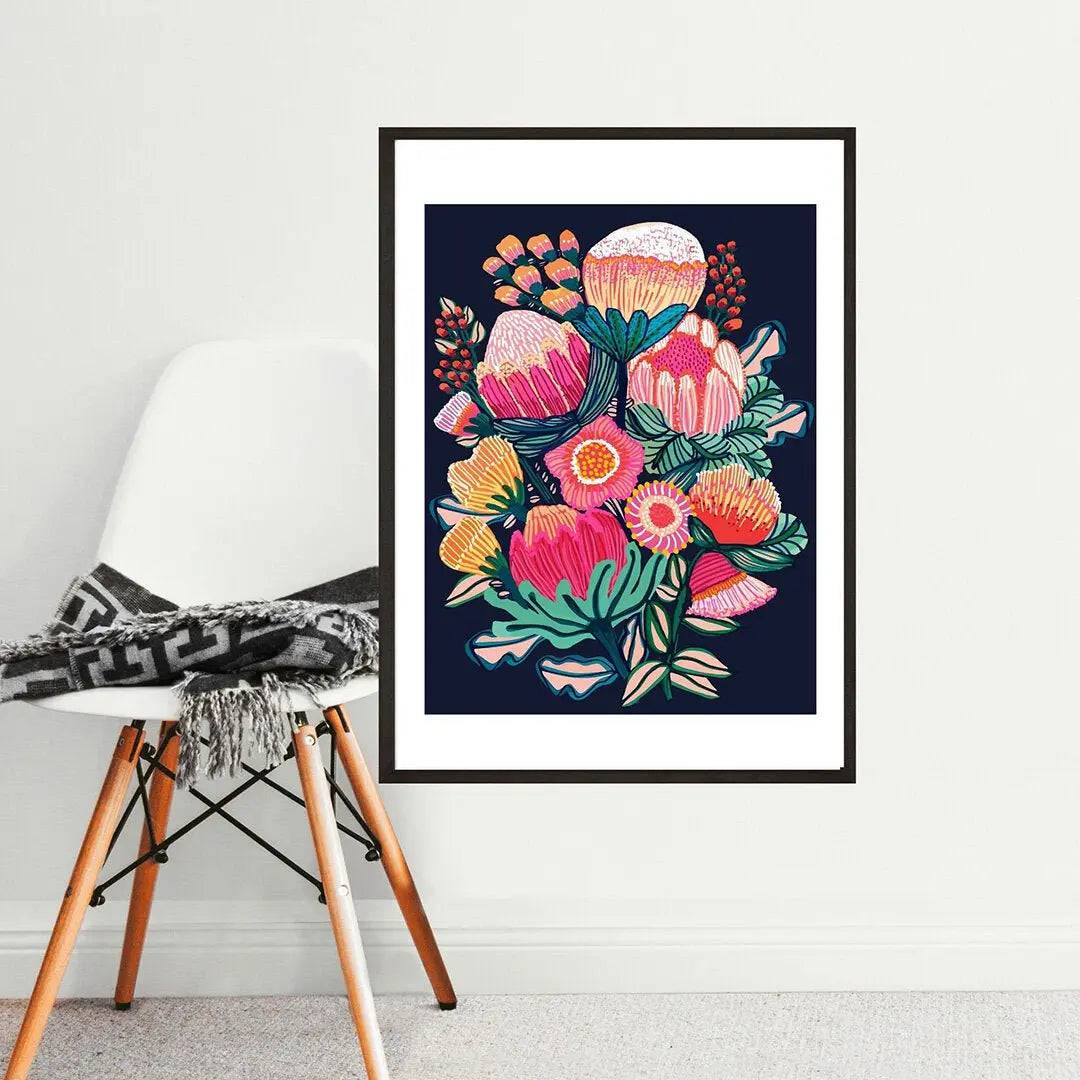 Bouquet of Oz Midnight Wall Art Print Kirsten Katz