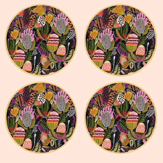Bush Banksia Australian Wooden Coaster Set - Kirsten Katz