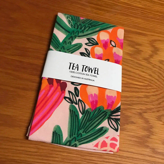 Cactus Flowers Tea Towel Kirsten Katz