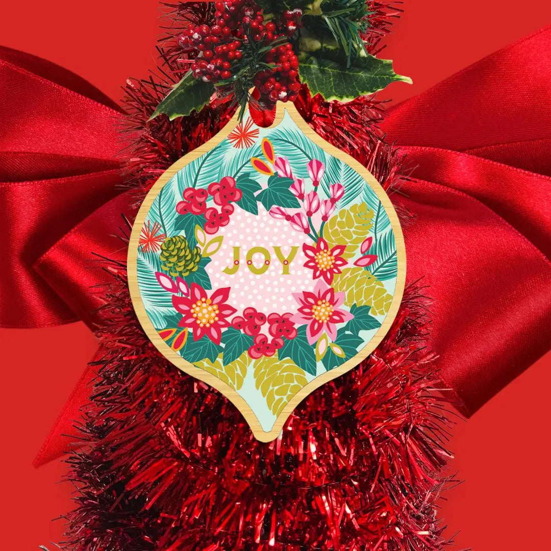 Christmas Card with Joy Bauble Kirsten Katz