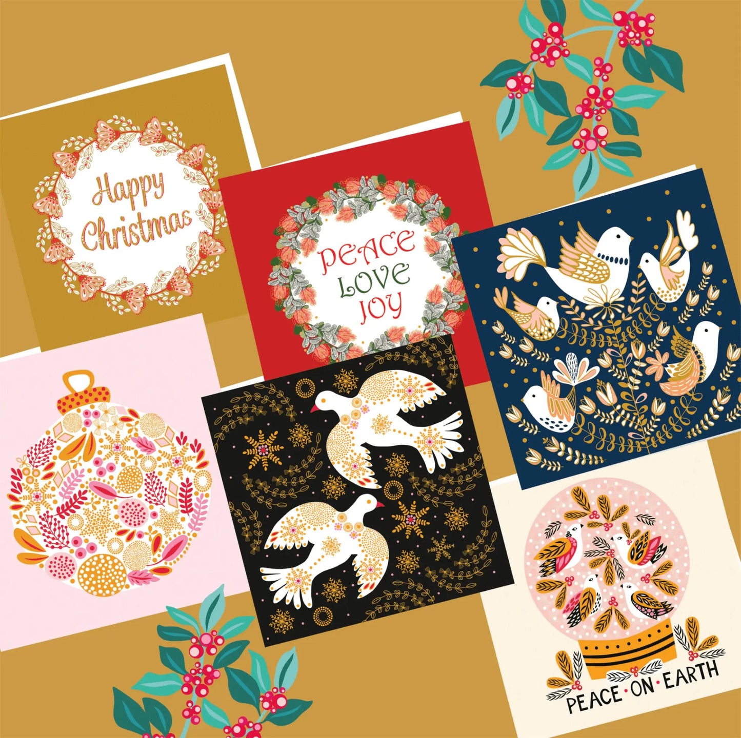 Christmas Doves Card Set Kirsten Katz
