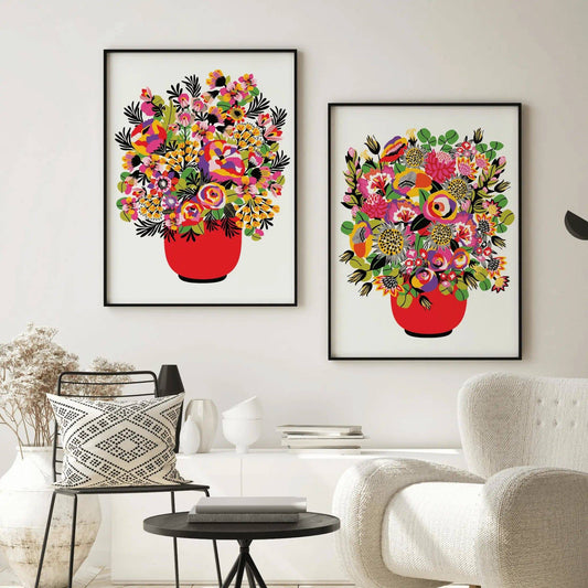 Colour Pop Modern Flower Wall Art Prints - Kirsten Katz