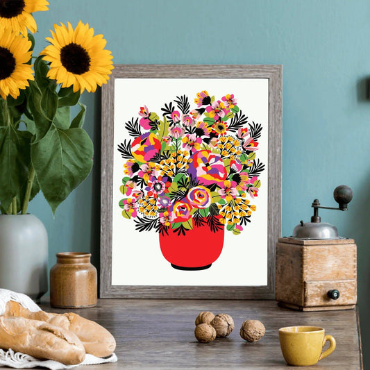 Colour Pop Peonies Wall Art Print Kirsten Katz