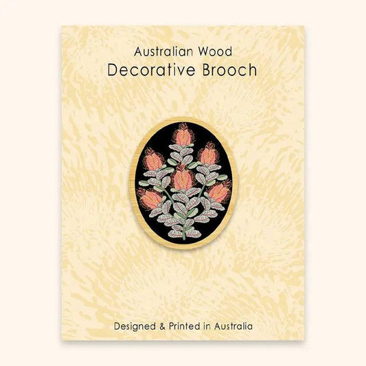 Coral Banksias Wooden Brooch Kirsten Katz
