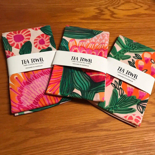 Desert Flowers Tea Towel Set. Kirsten Katz