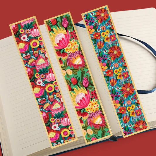 Festive Flowers Australian Wooden Bookmark Set - Kirsten Katz