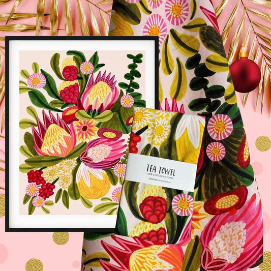 Festive Proteas Botanical Wall Art Gift Set Kirsten Katz