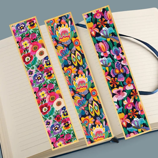 Floral Fantasy Australian Wooden Bookmark Set - Kirsten Katz