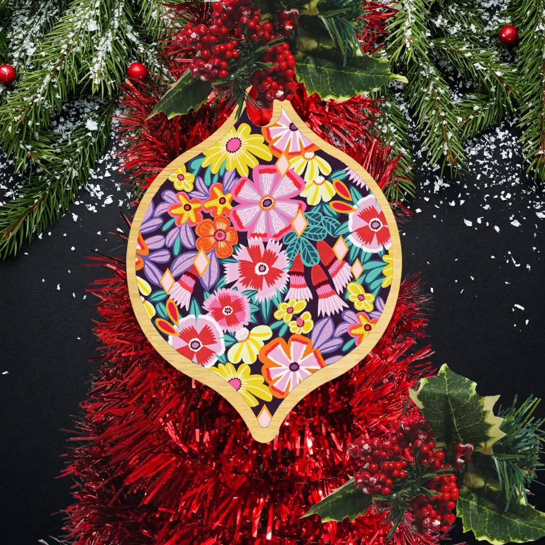 Flower Power Bauble & Christmas Card Kirsten Katz