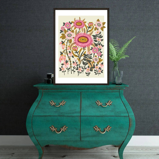 Folk Cottage Garden Wall Art Print Kirsten Katz