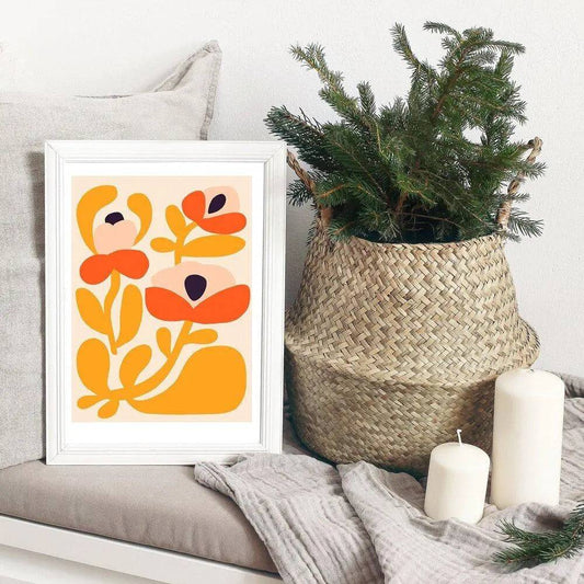 Happy Flowers Modern Art Print - Kirsten Katz