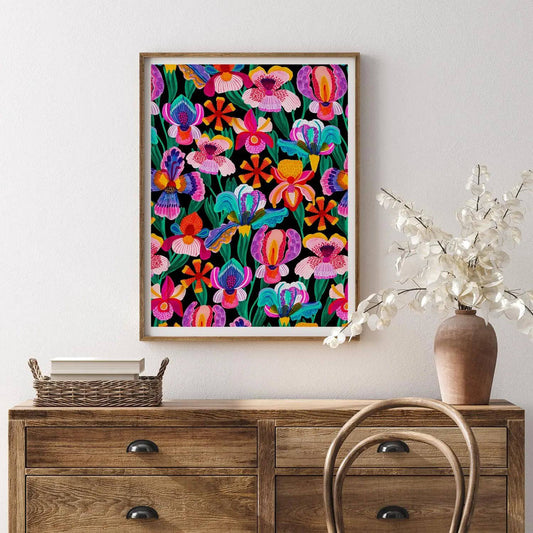 Irises & Orchids Fine Art Print Kirsten Katz