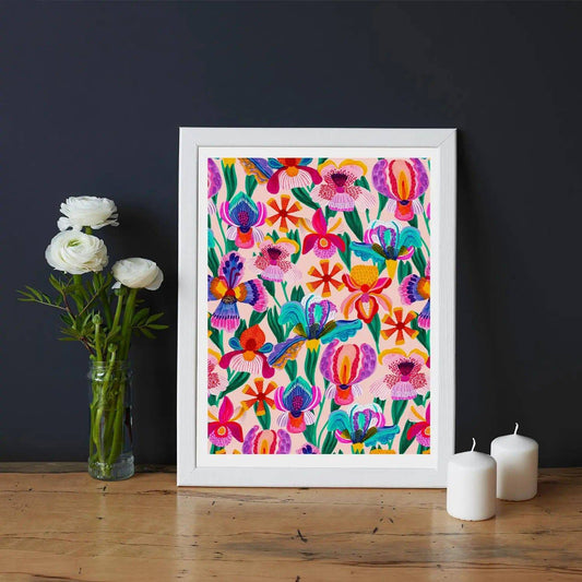 Irises & Orchids Wall Art Print Kirsten Katz