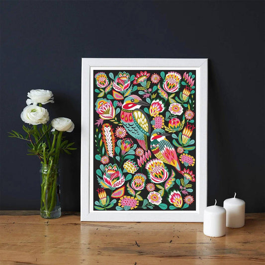 Kingfisher Birds Australian Art Print Kirsten Katz