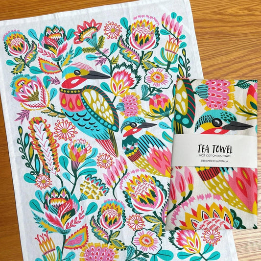 Kingfishers Tea Towel Kirsten Katz