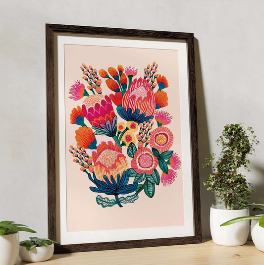 Bush Bounty art print — generous bunch of Australian natives by Kirsten Katz