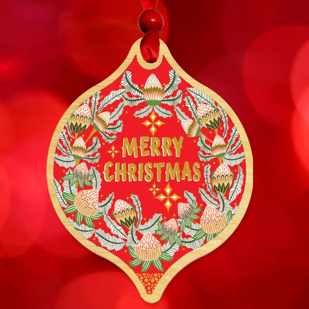 Merry Christmas Card with Bauble Kirsten Katz