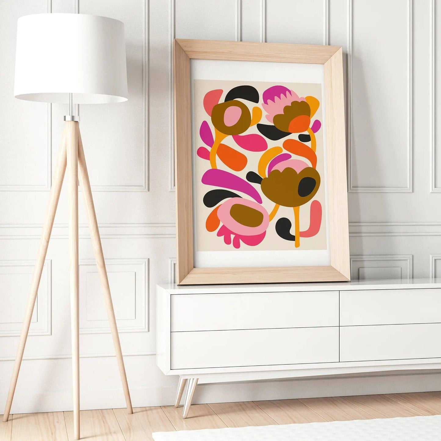 Mid Century Modern Scandinavian Flower Art Print Kirsten Katz