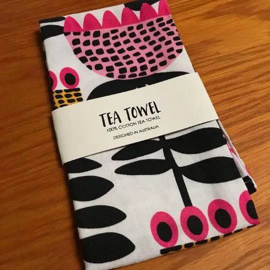 Mid Century Modern Tulips Tea Towel Kirsten Katz