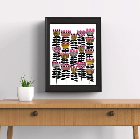 Mid Century Tulips Giclee Art Print Kirsten Katz