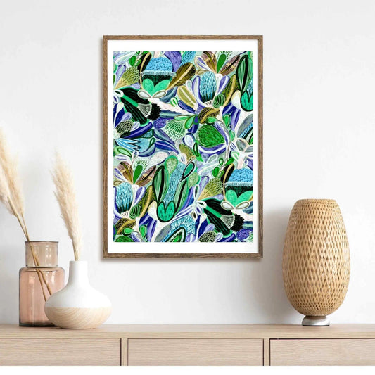 Modern Abstract Wall Art Print - Tropique Verde - Kirsten Katz