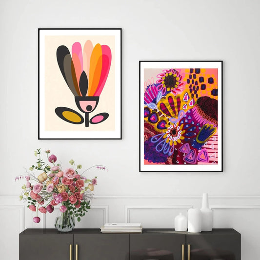 Modern Mixed Media Wall Art Print Set Kirsten Katz