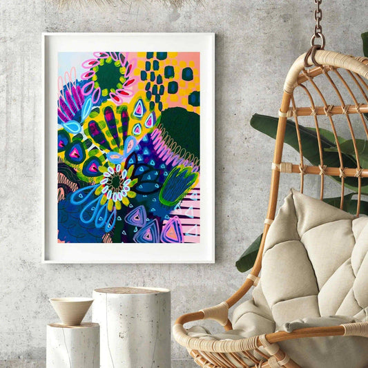 Modern Wall Art Print - Big Banksia Moody - Kirsten Katz