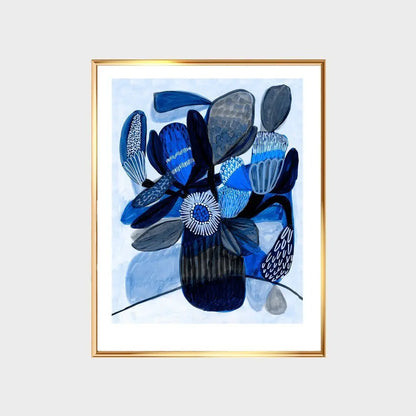 Native Blue Bunch Modern Art Print Kirsten Katz