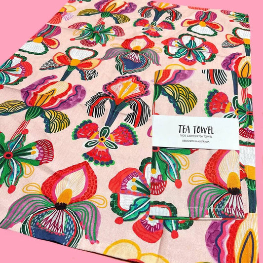 Orchid Parade Tea Towel Kirsten Katz