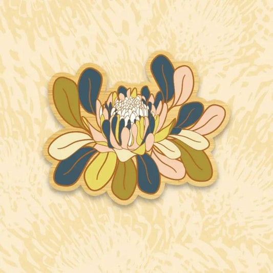 Protea Flower Australian Wooden Brooch - Kirsten Katz