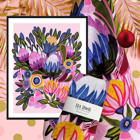 Protea Magnifica Botanical Wall Art Gift Set Kirsten Katz