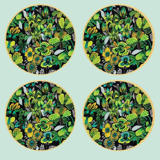 Rainforest Flora Australian Wooden Coaster Set - Kirsten Katz
