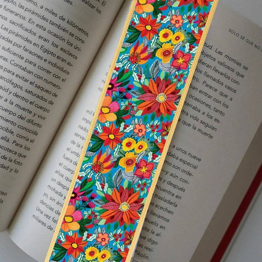 Retro Poinsettias Australian Wooden Bookmark - Kirsten Katz