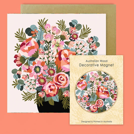 Roses & Peonies Magnet & Card Set Kirsten Katz
