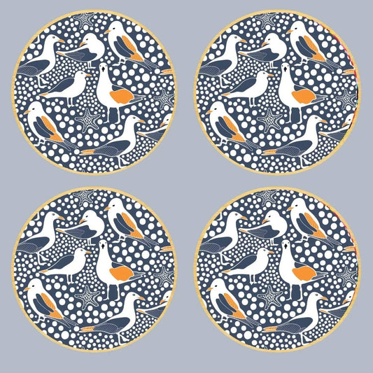 Seagulls Australian Wooden Coaster Set - Kirsten Katz